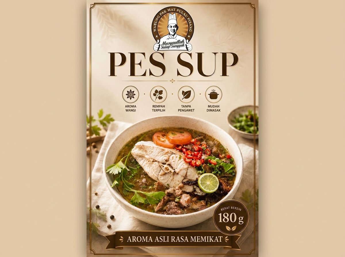 Pes Sup Pak Mat Pulau Pisang — 180g, Aroma Asli Rasa Memikat, tanpa pengawet